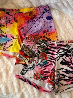 Funky Diva Multicolor Printed Dance Shorts